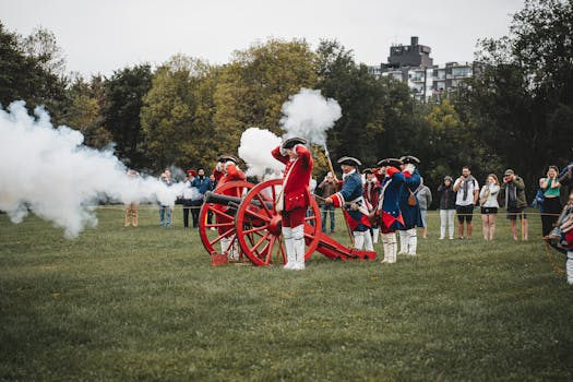 Family Enjoying Historical Reenactment