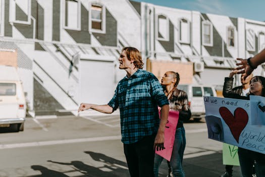 Protest scene from Las Vegas history